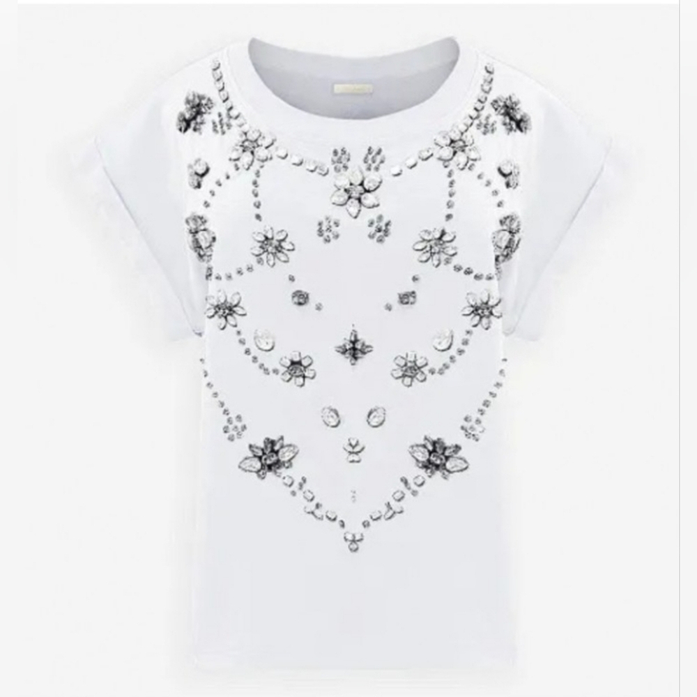 Mes Demoiselles US 10 12 Beaded embroidered blouse Nwot